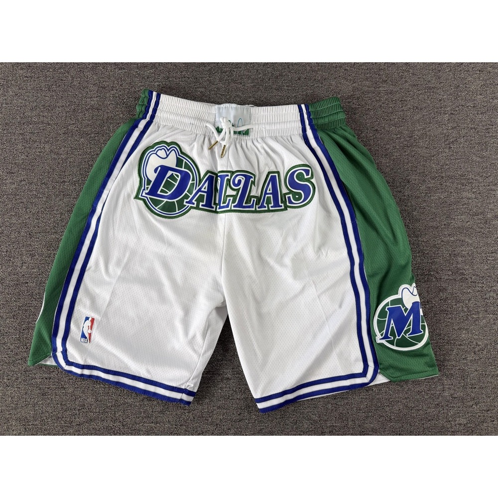 Dallas Mavericks Shorts Mens Large‎ White Green Blue Just Don NBA Basketball